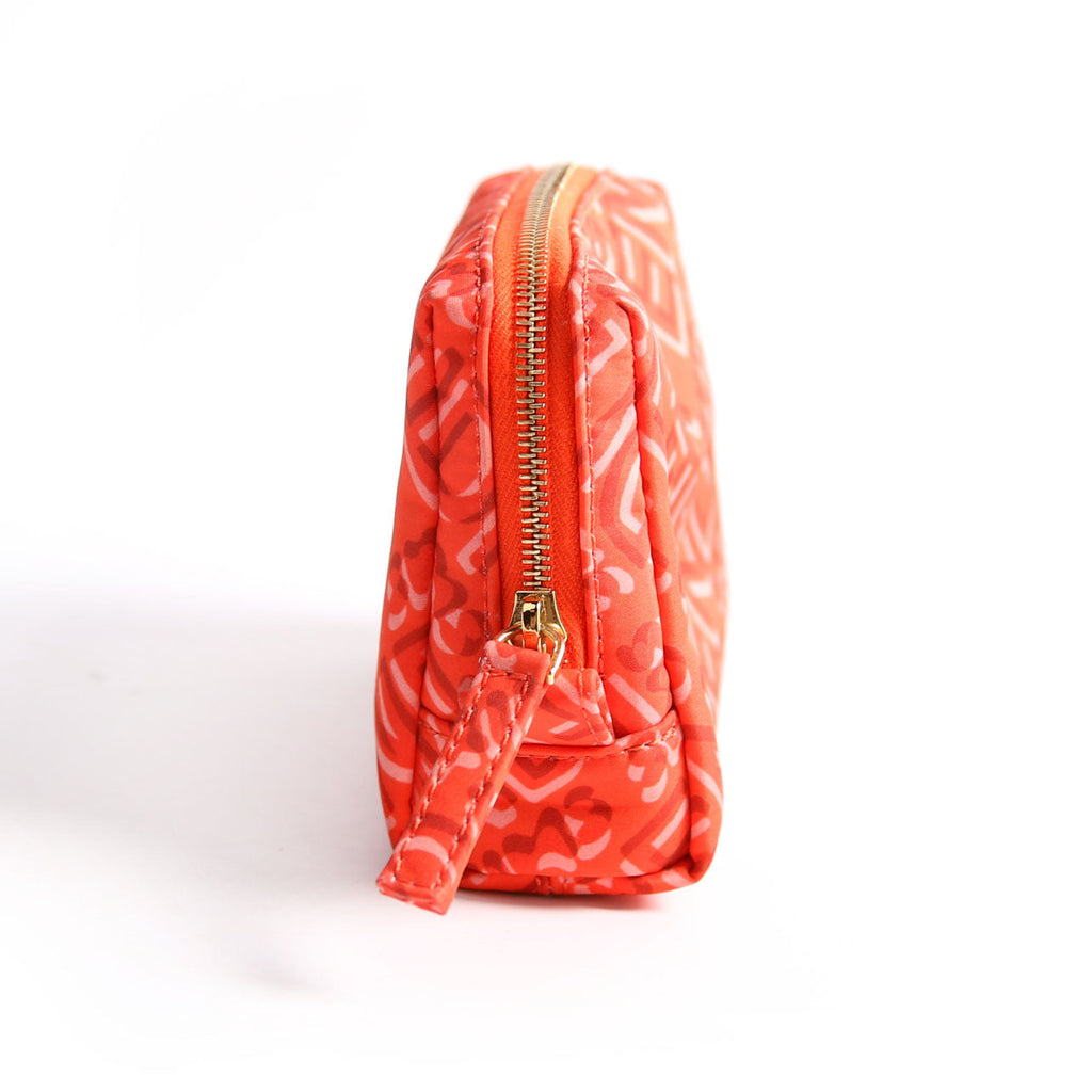 8N0179 X Skims Nylon Trapezoid Beauty Pouch Mini Red