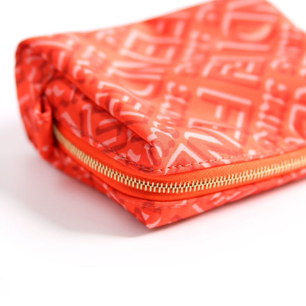 8N0179 X Skims Nylon Trapezoid Beauty Pouch Mini Red