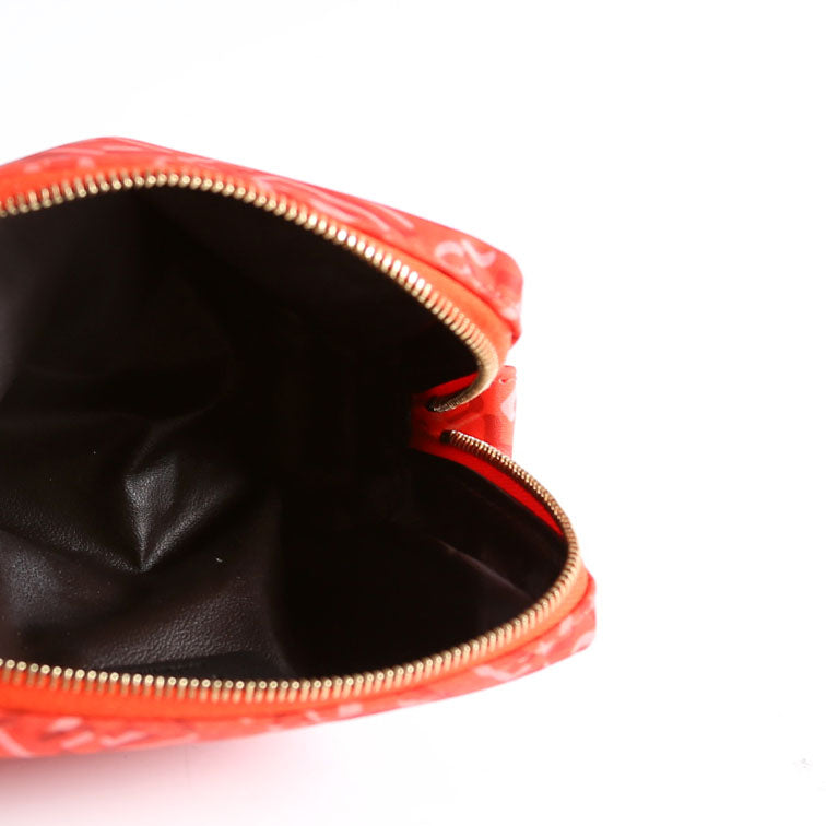 8N0179 X Skims Nylon Trapezoid Beauty Pouch Mini Red