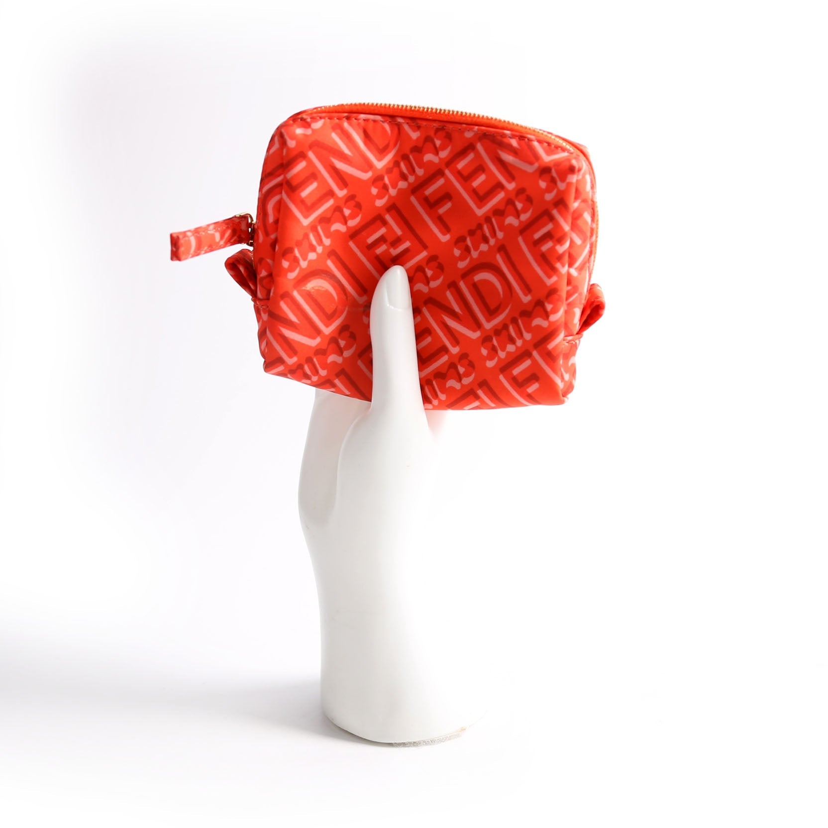 8N0179 X Skims Nylon Trapezoid Beauty Pouch Mini Red