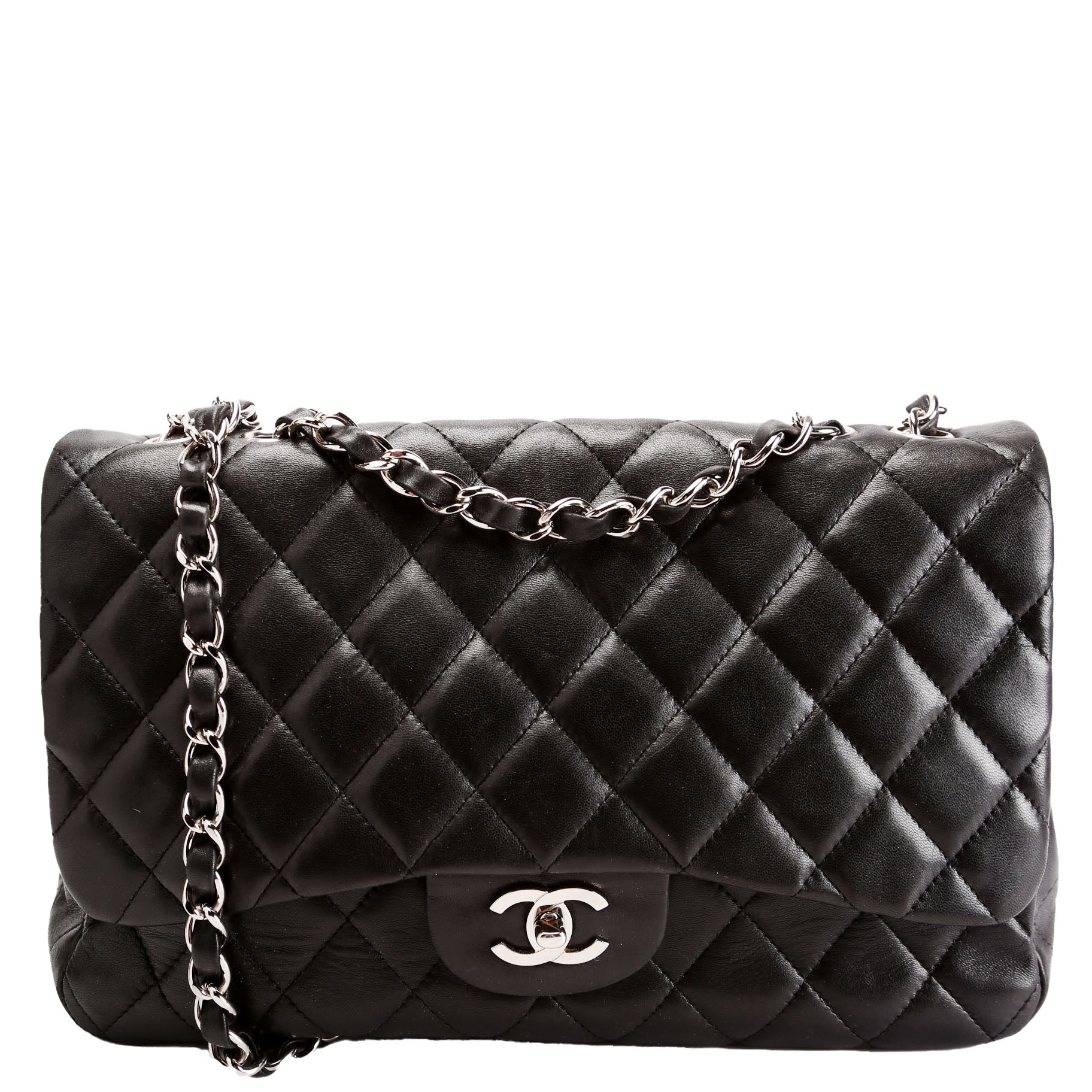 Classic Flap Jumbo Lambskin 10-13M Black