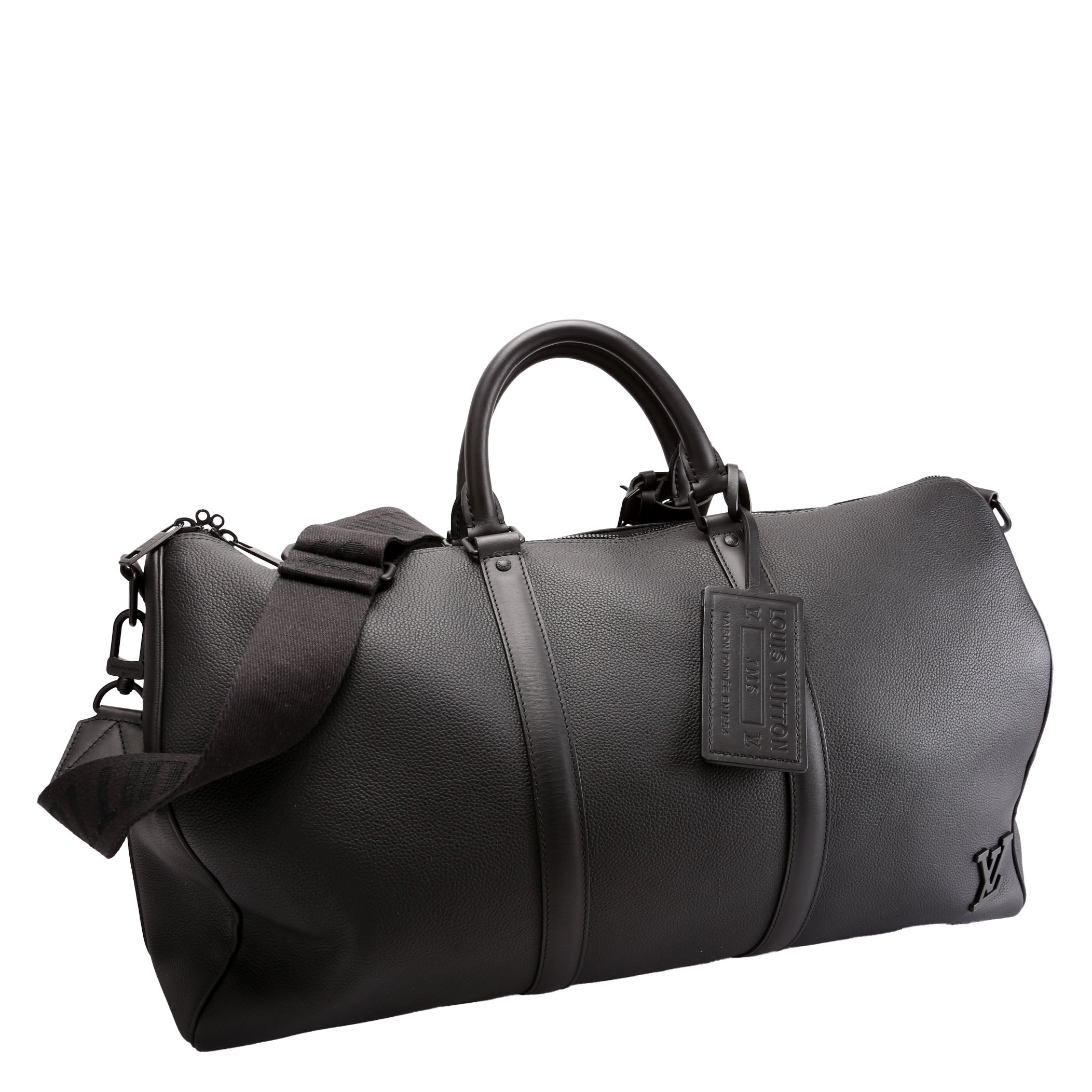 Keepall 50 Bandouliere Aerogram Leather Black