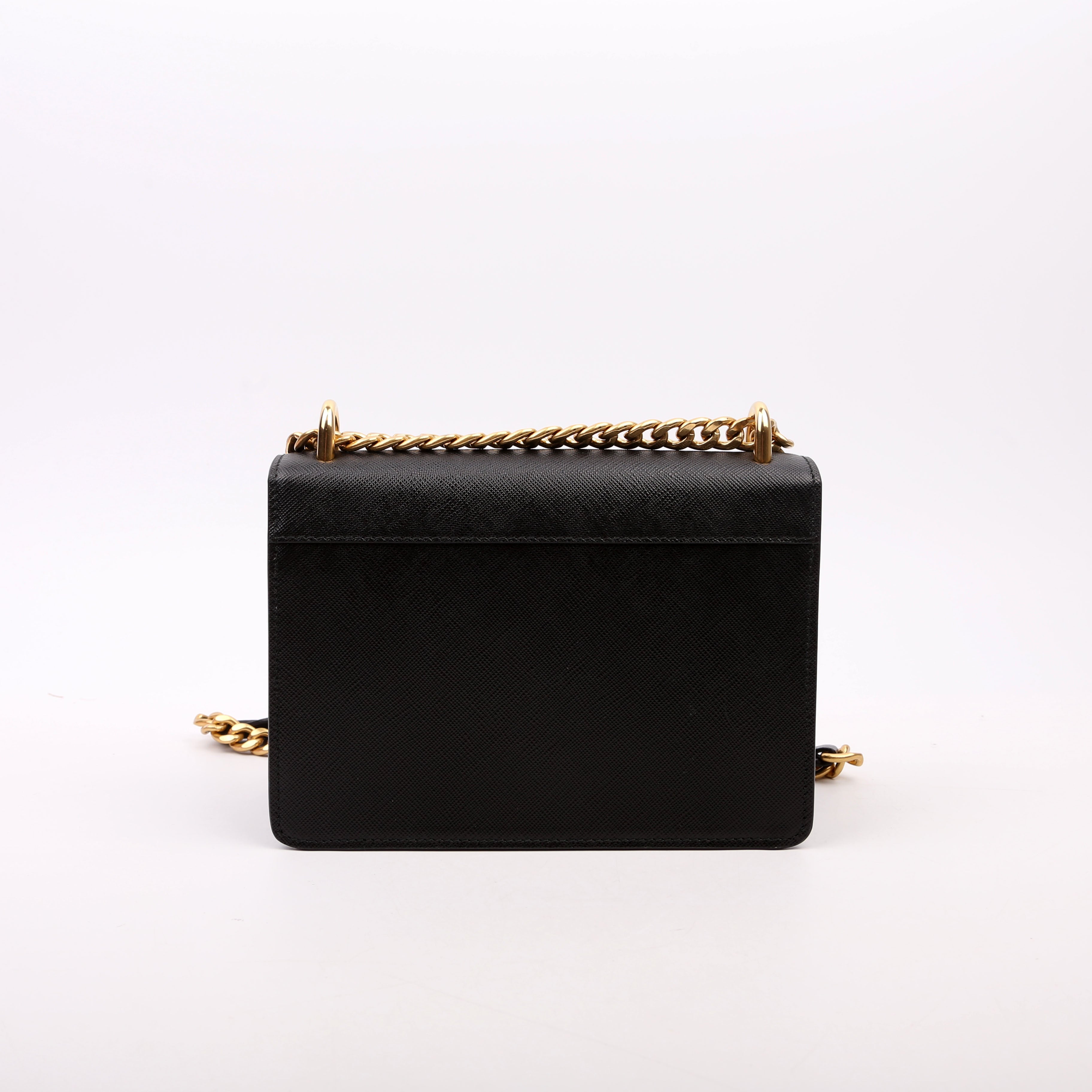 1BD133 Saffiano Chain Crossbody Black