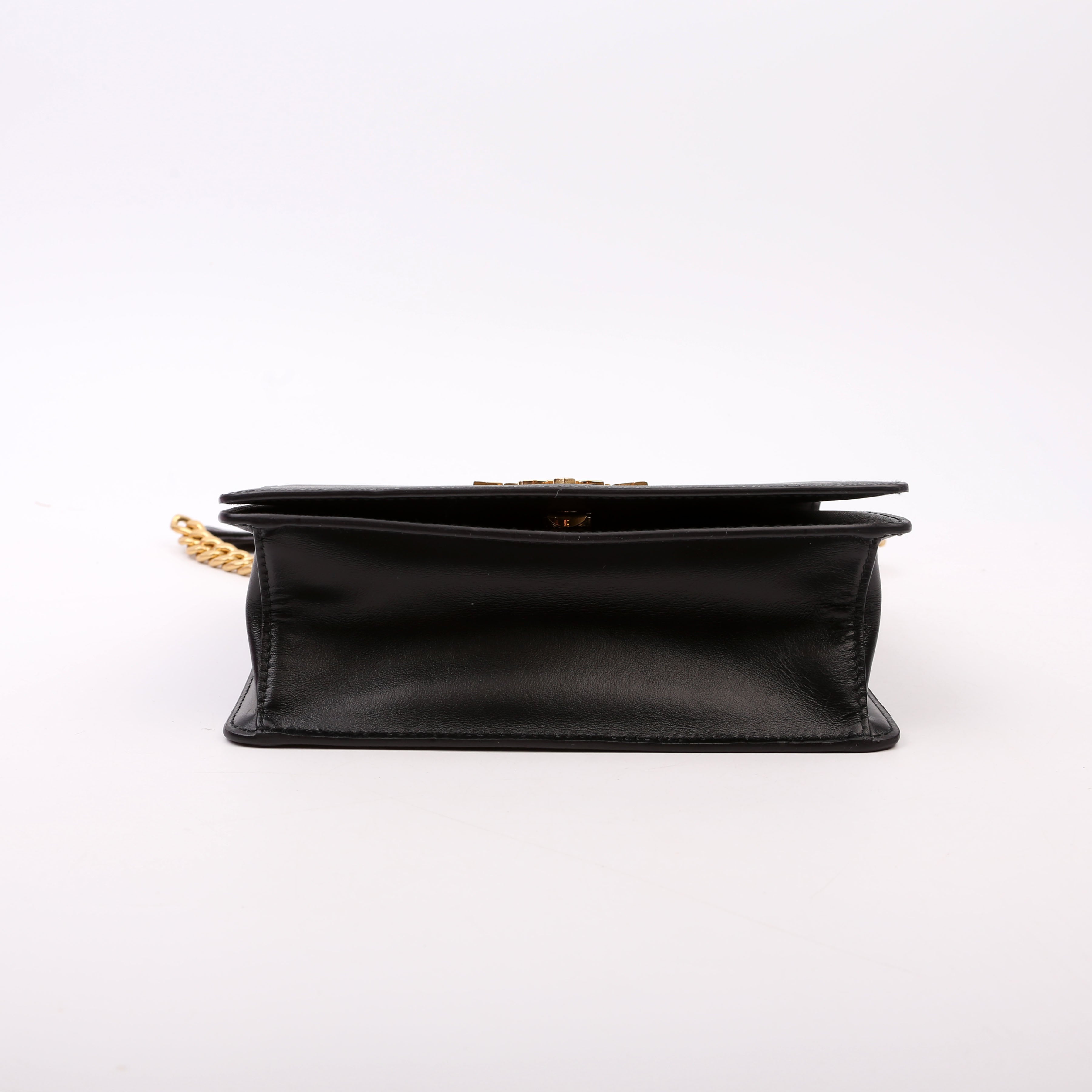 1BD133 Saffiano Chain Crossbody Black