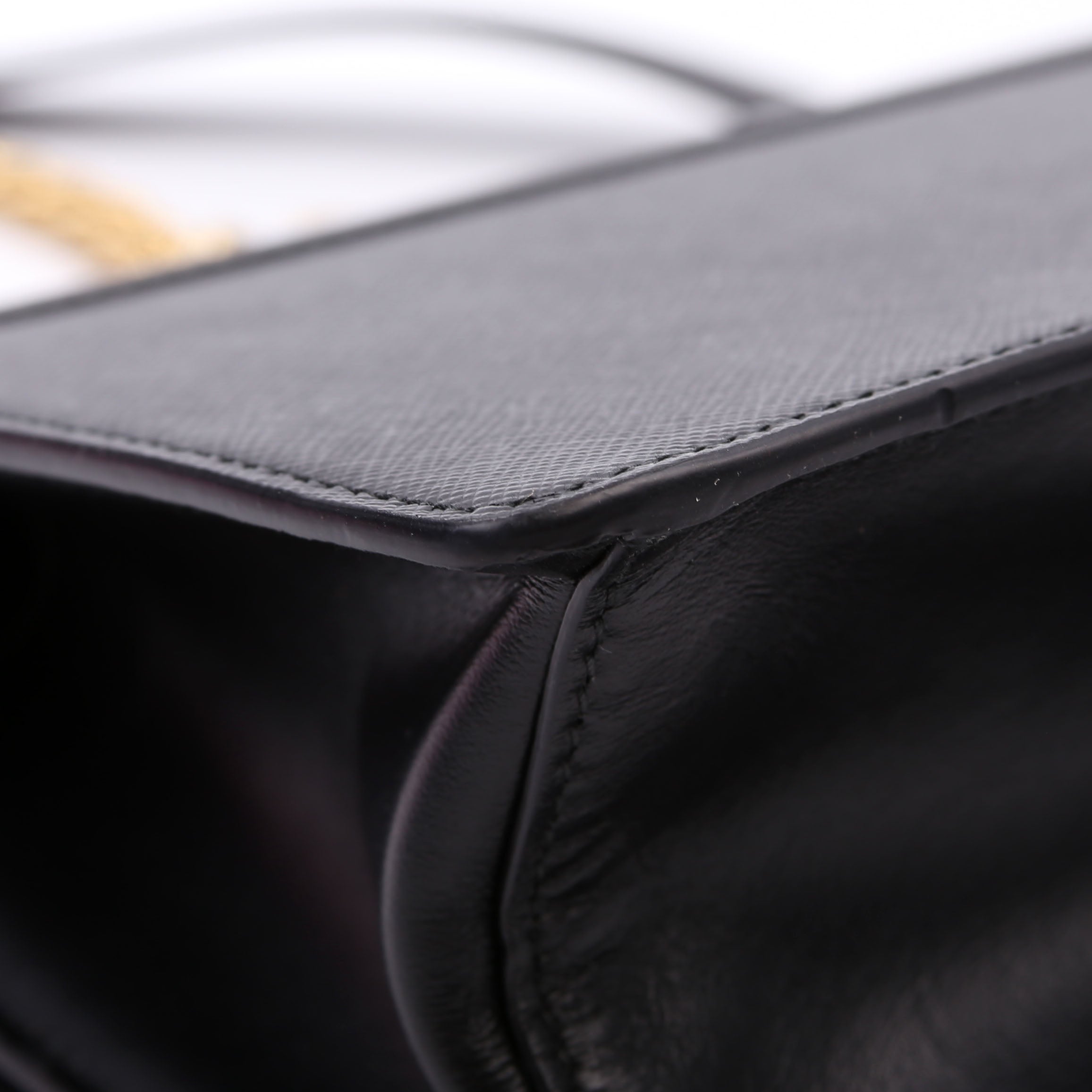 1BD133 Saffiano Chain Crossbody Black