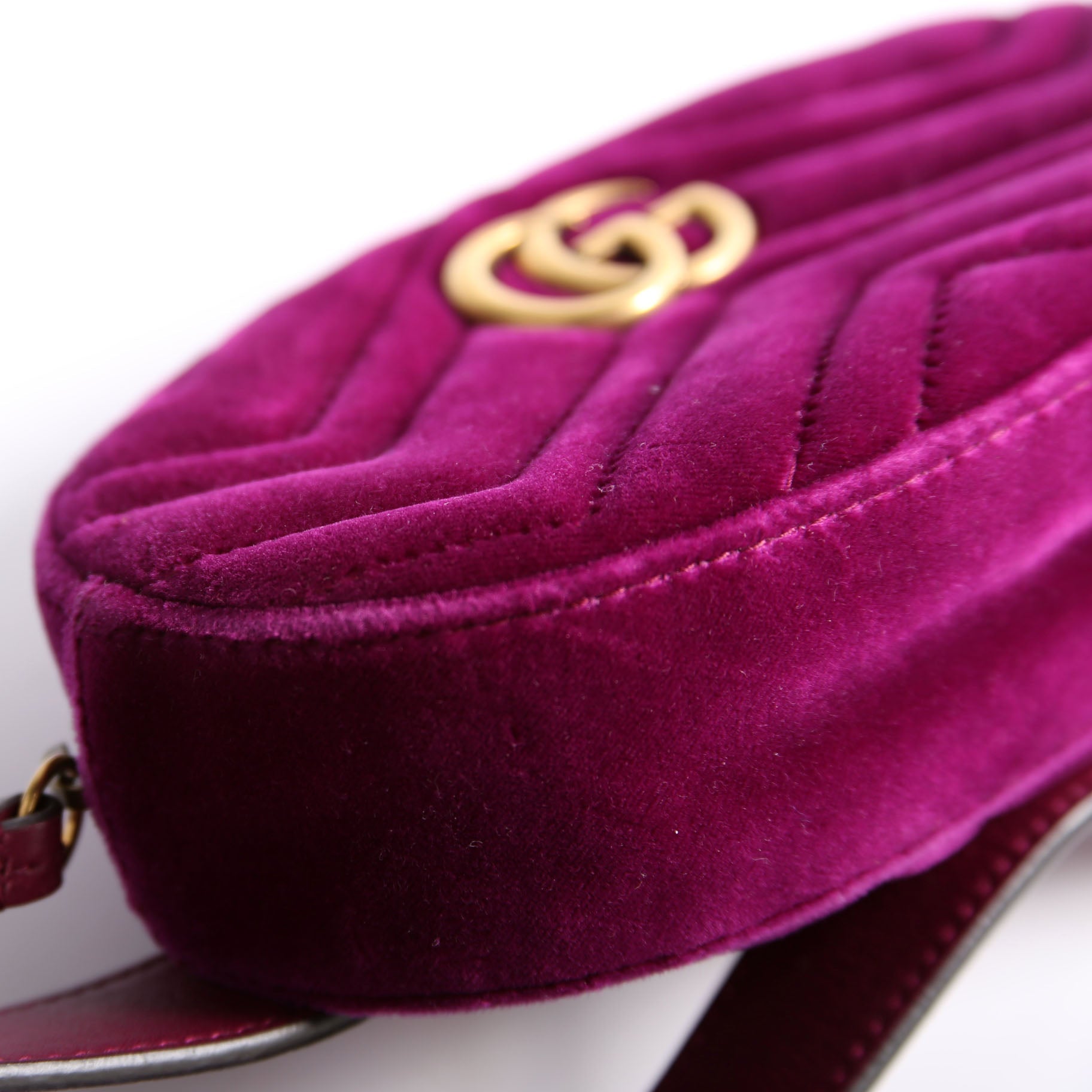 Gucci 476434 Marmont Velvet Belt Bag Purple