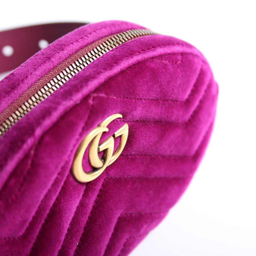 Gucci 476434 Marmont Velvet Belt Bag Purple