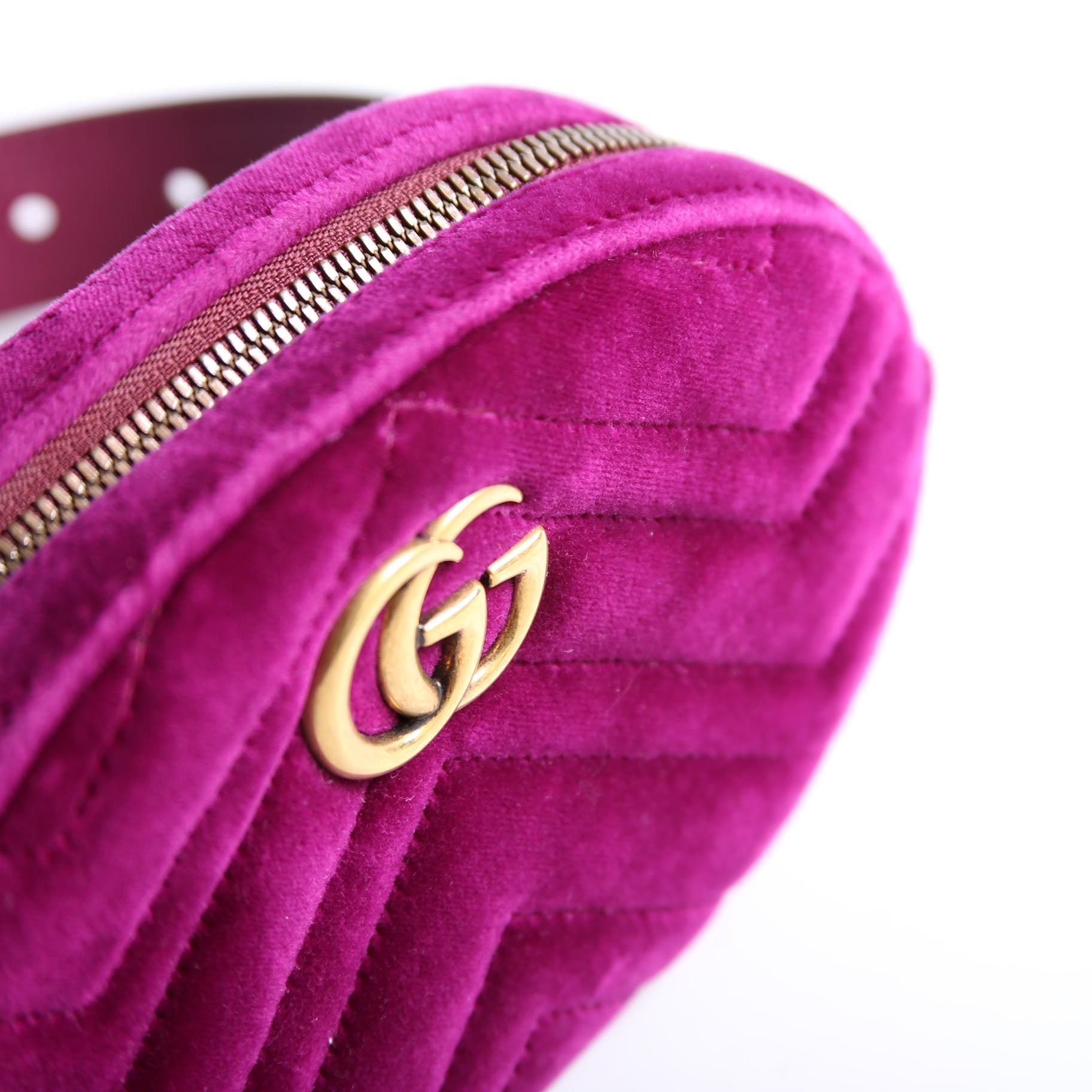Gucci 476434 Marmont Velvet Belt Bag Purple
