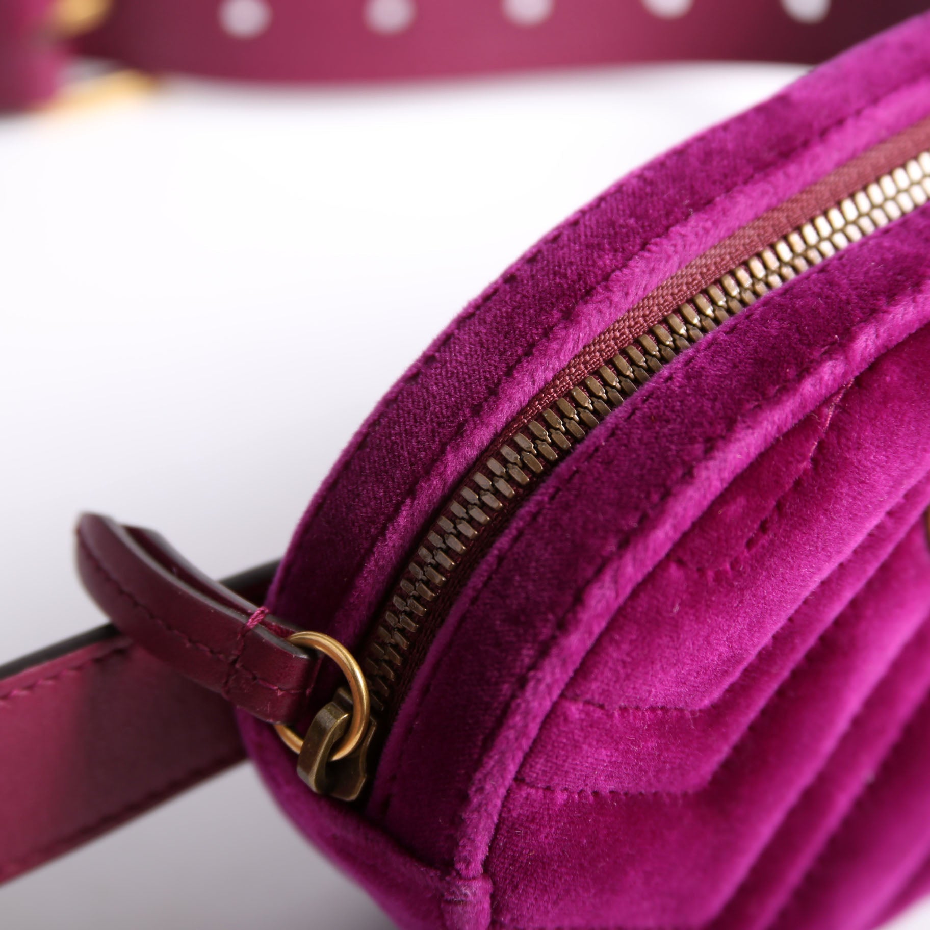 Gucci 476434 Marmont Velvet Belt Bag Purple