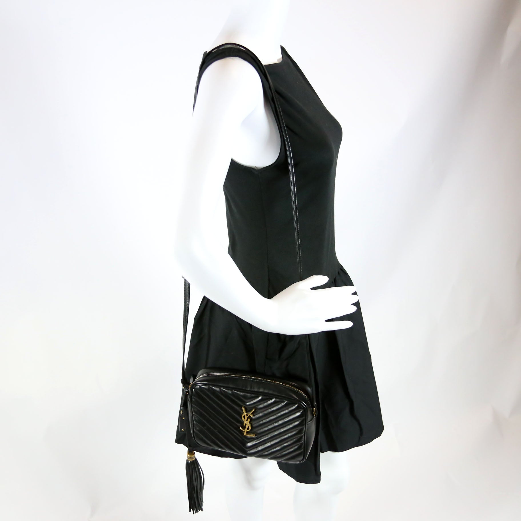 Lou Camera Bag Quilted 574494 Black/Gold