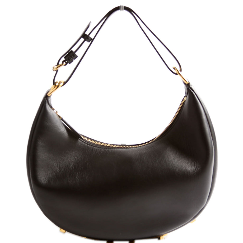 8BR798 Fendigraphy Small Leather Hobo Black