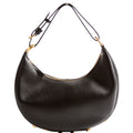 8BR798 Fendigraphy Small Leather Hobo Black