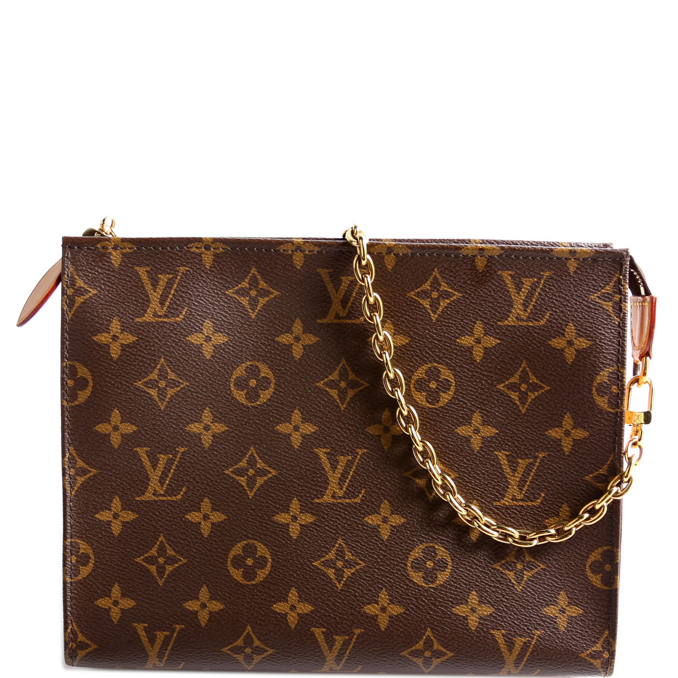 Toiletry Pouch On Chain Brown