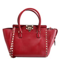 Rockstud Double Handle Tote Small Maroon