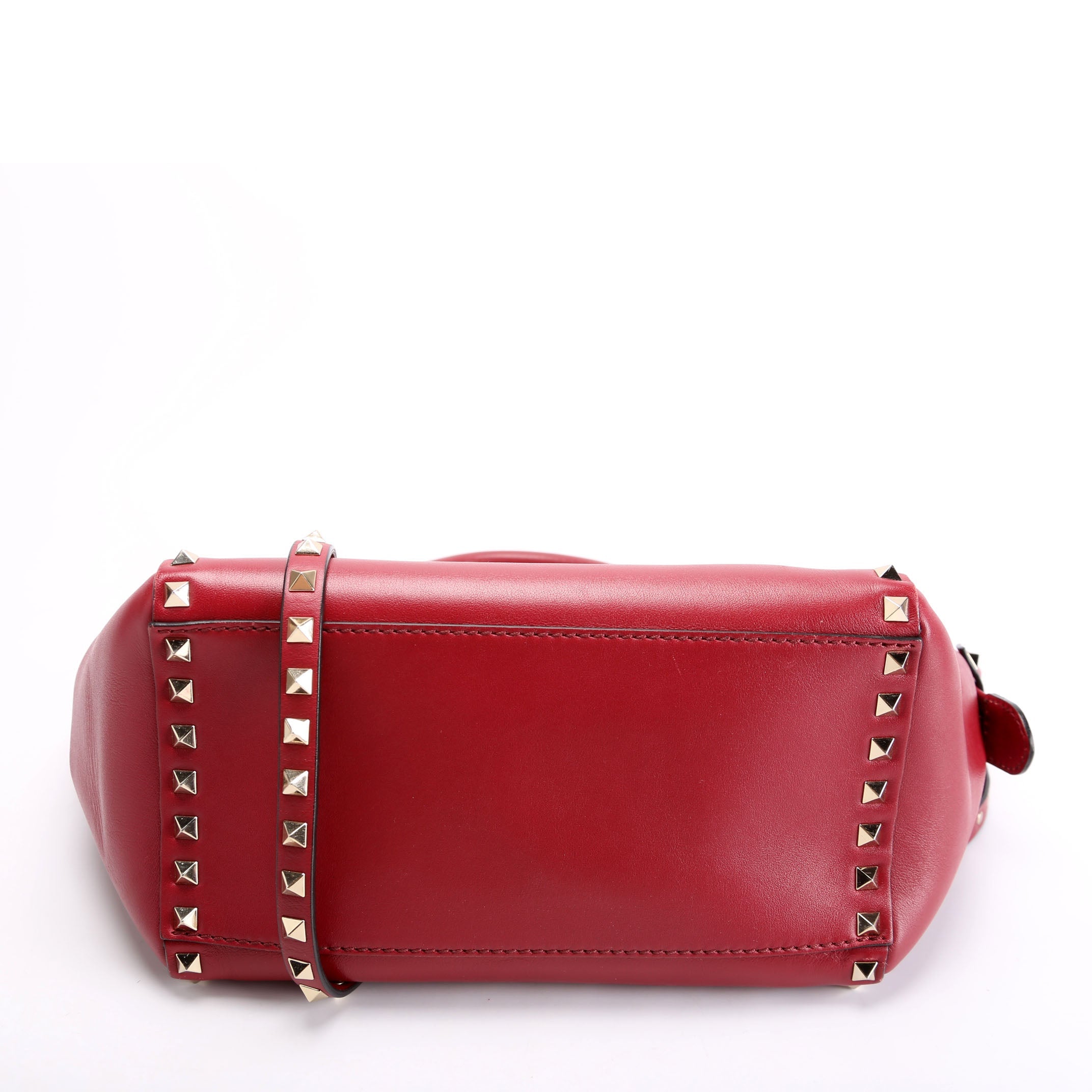 Rockstud Double Handle Tote Small Maroon