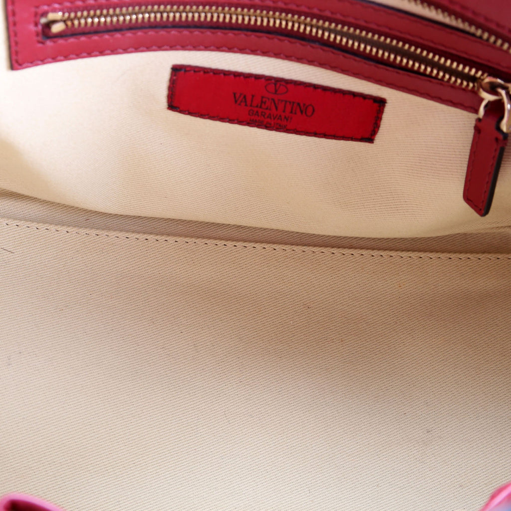 Rockstud Double Handle Tote Small Maroon