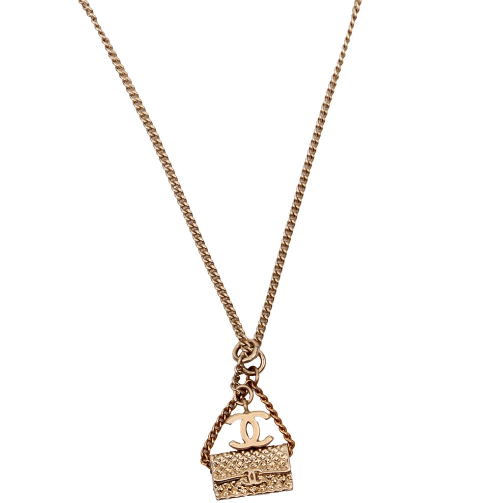 CC Flap Bag Pendant Necklace