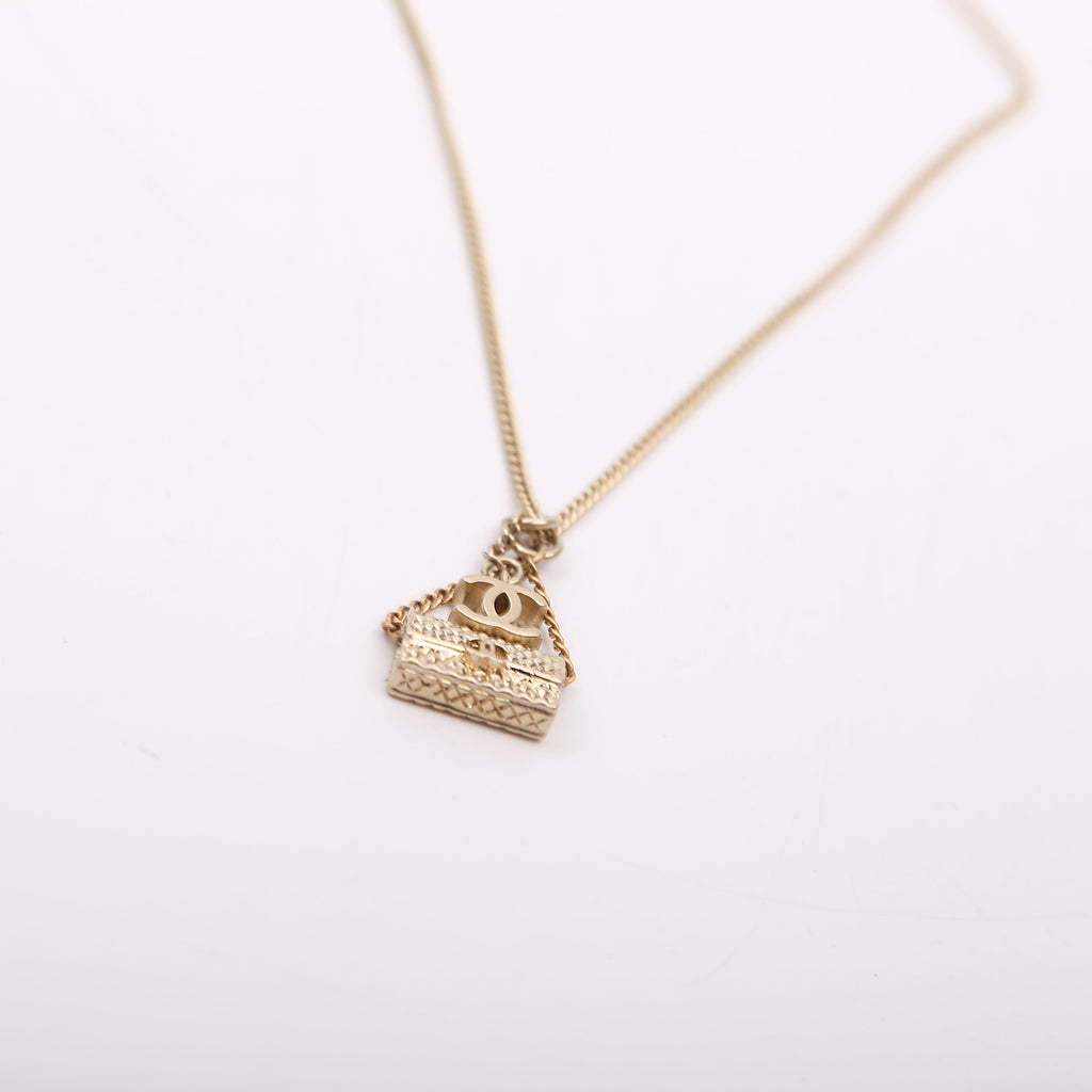 CC Flap Bag Pendant Necklace