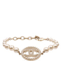 Faux Pearl CC Bead Bracelet