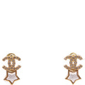 CC Strass Faux Pearl Star Drop Earrings
