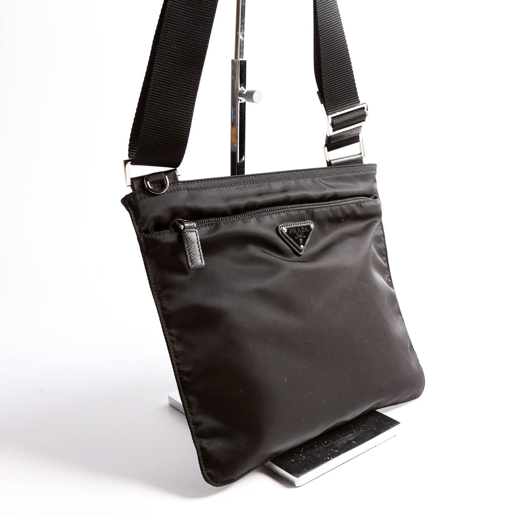 1BH978 Re-nylon/Saffiano Shoulder Bag Black