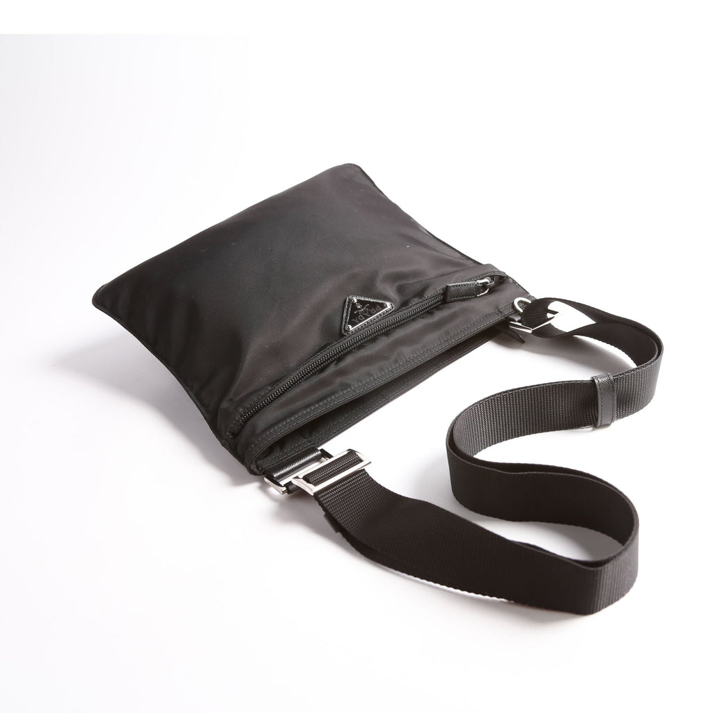 1BH978 Re-nylon/Saffiano Shoulder Bag Black