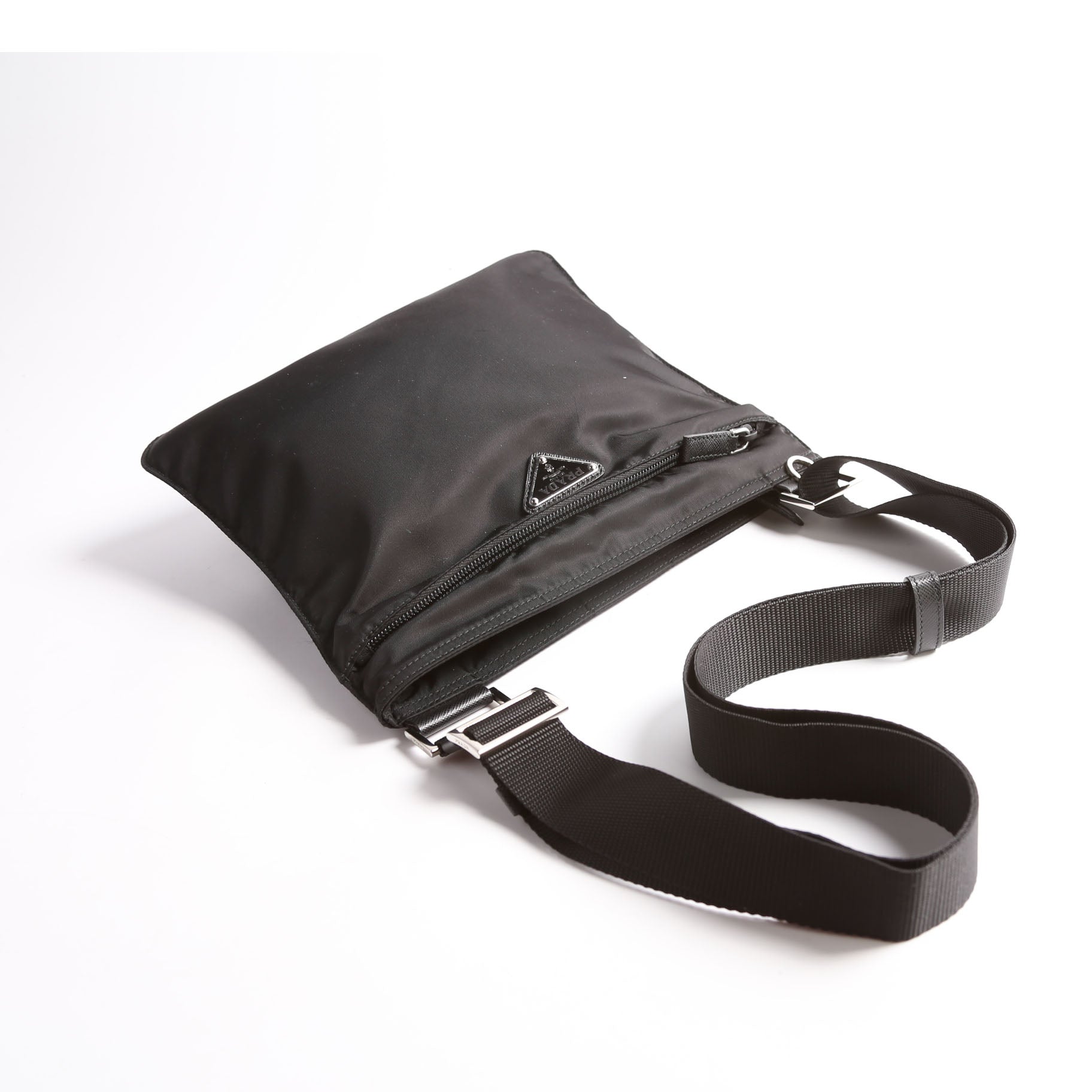 1BH978 Re-nylon/Saffiano Shoulder Bag Black