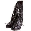 Chained Patent Tall Combat Boots Size 38.5