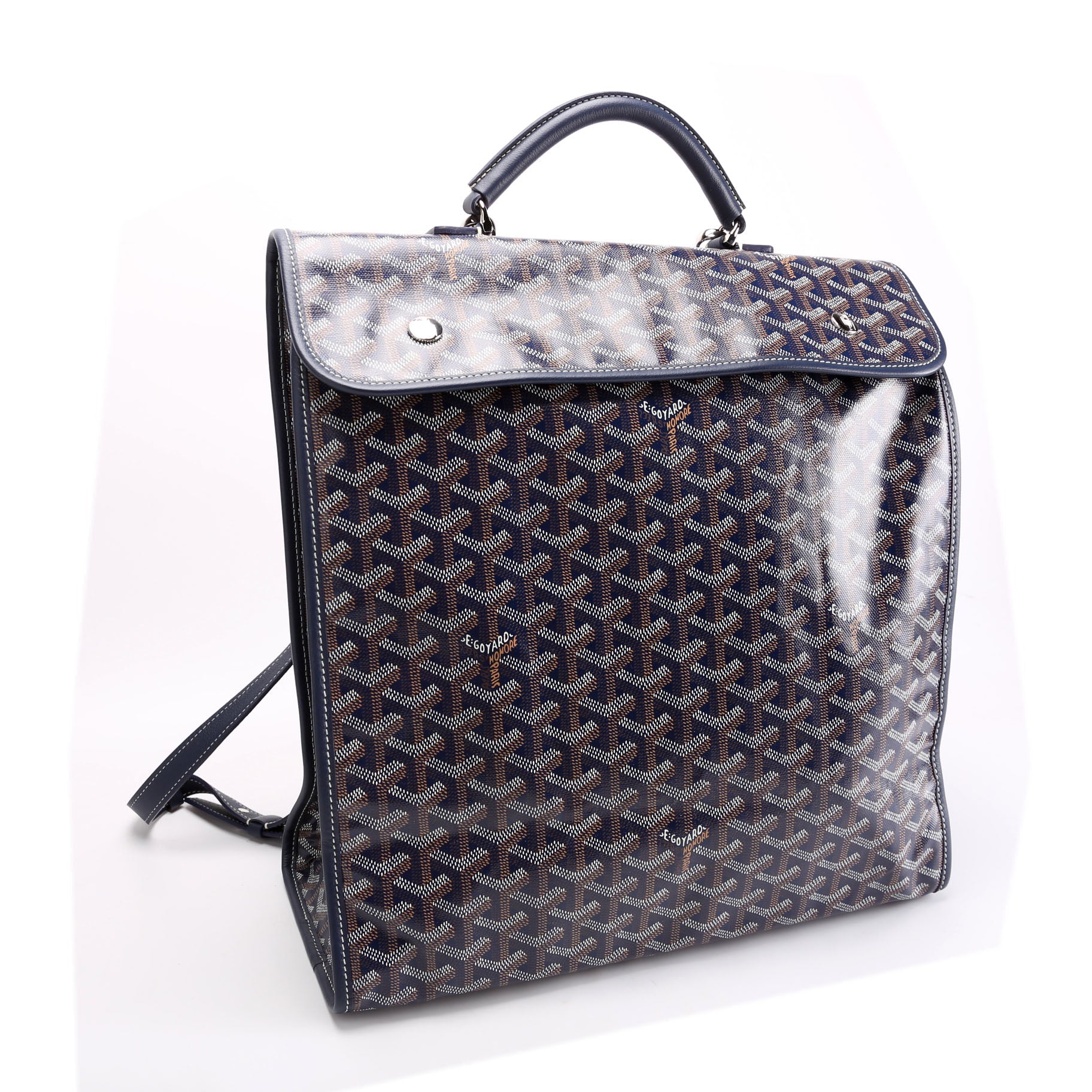 Saint Leger Soft Briefcase Backpack Goyardine Blue/Yellow