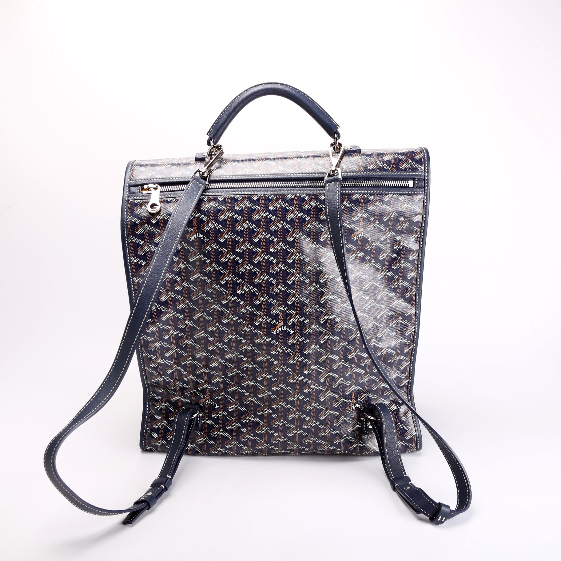 Saint Leger Soft Briefcase Backpack Goyardine Blue/Yellow