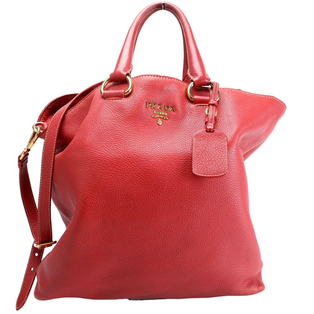 BN1713 Soft Calf Large Shopping Tote Red