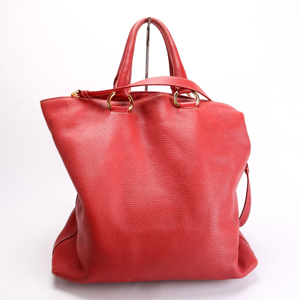BN1713 Soft Calf Large Shopping Tote Red