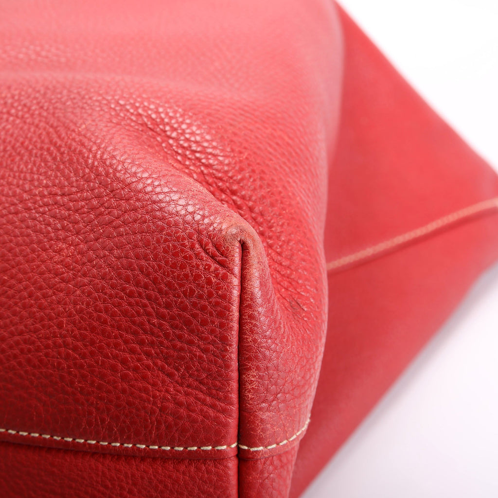 BN1713 Soft Calf Large Shopping Tote Red