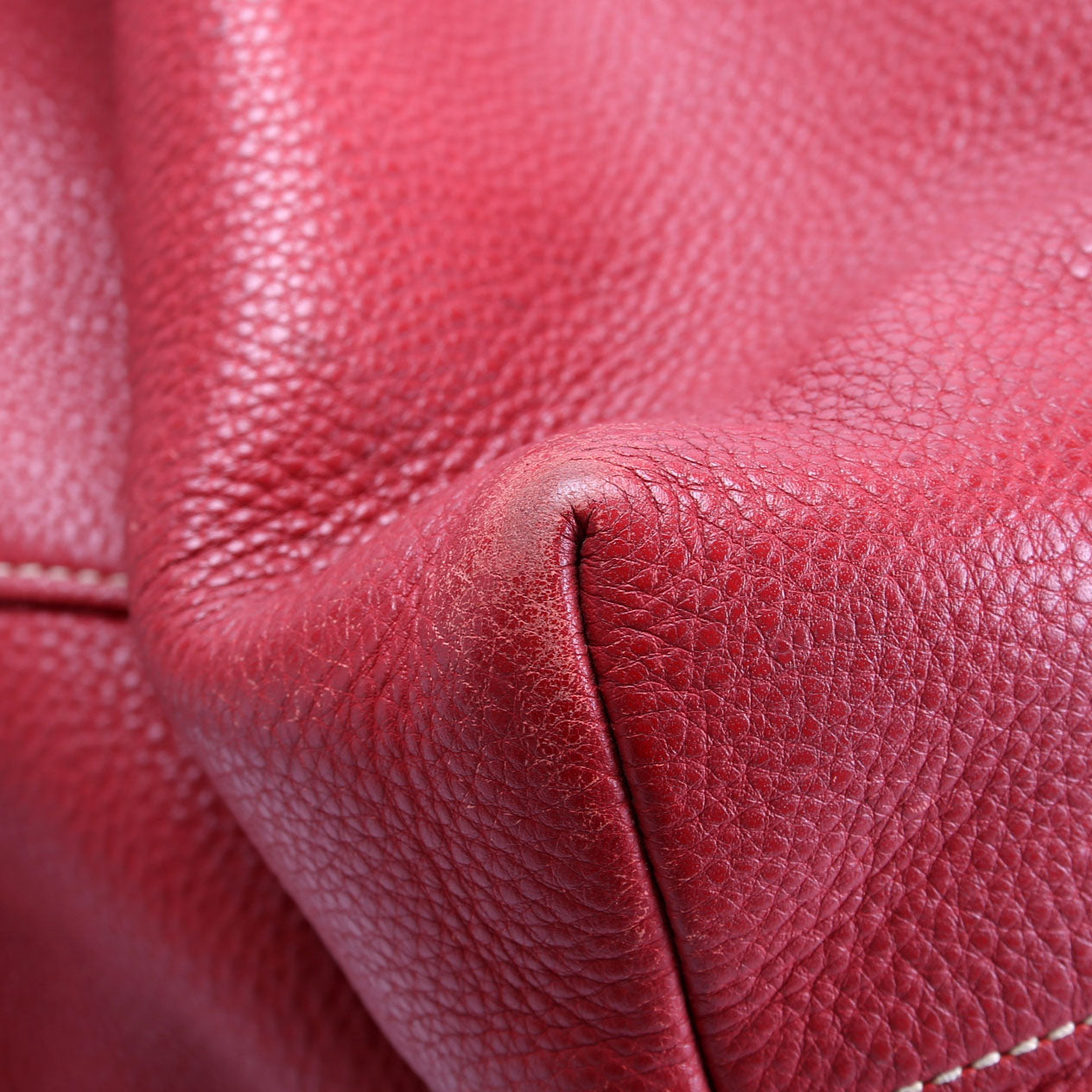 BN1713 Soft Calf Large Shopping Tote Red