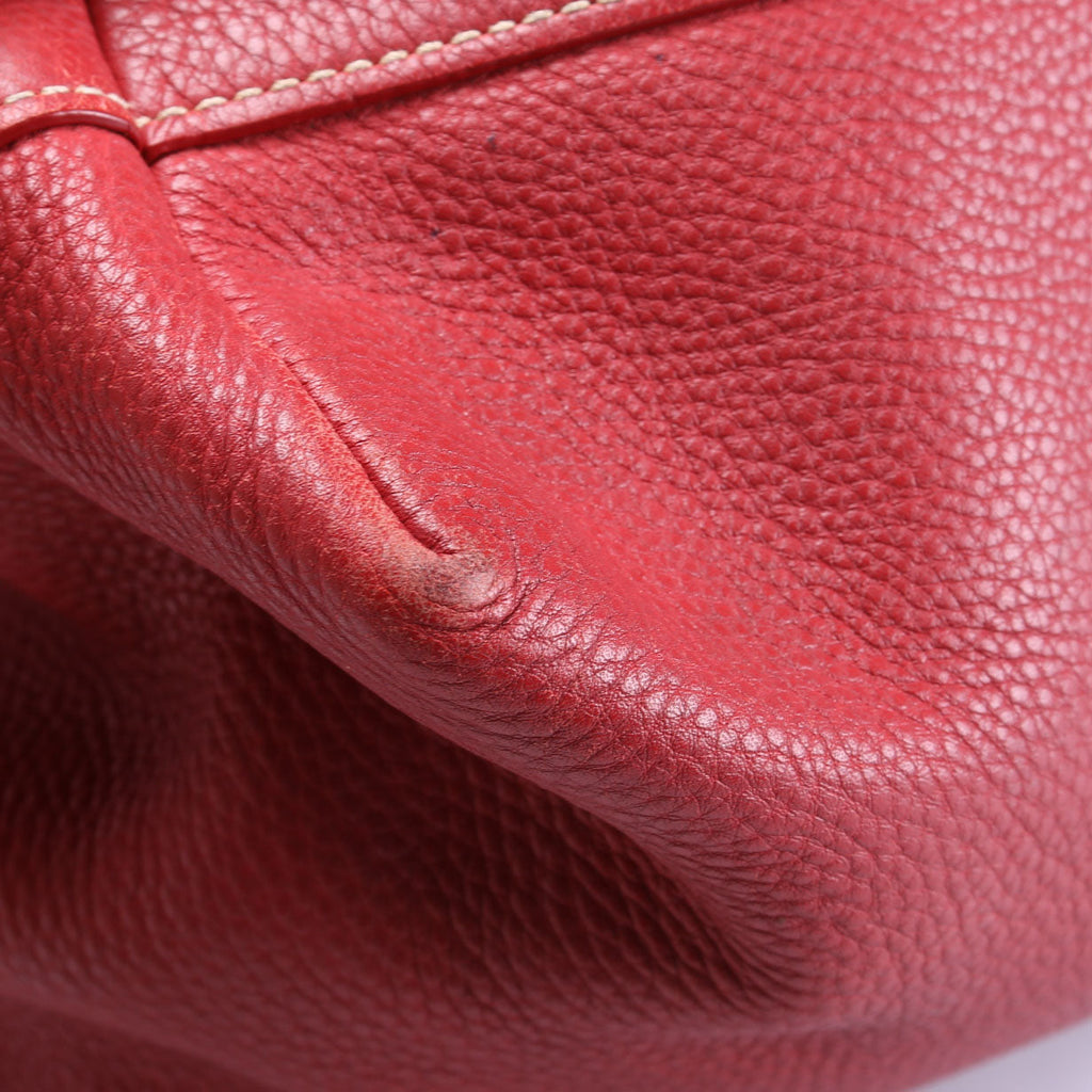 BN1713 Soft Calf Large Shopping Tote Red