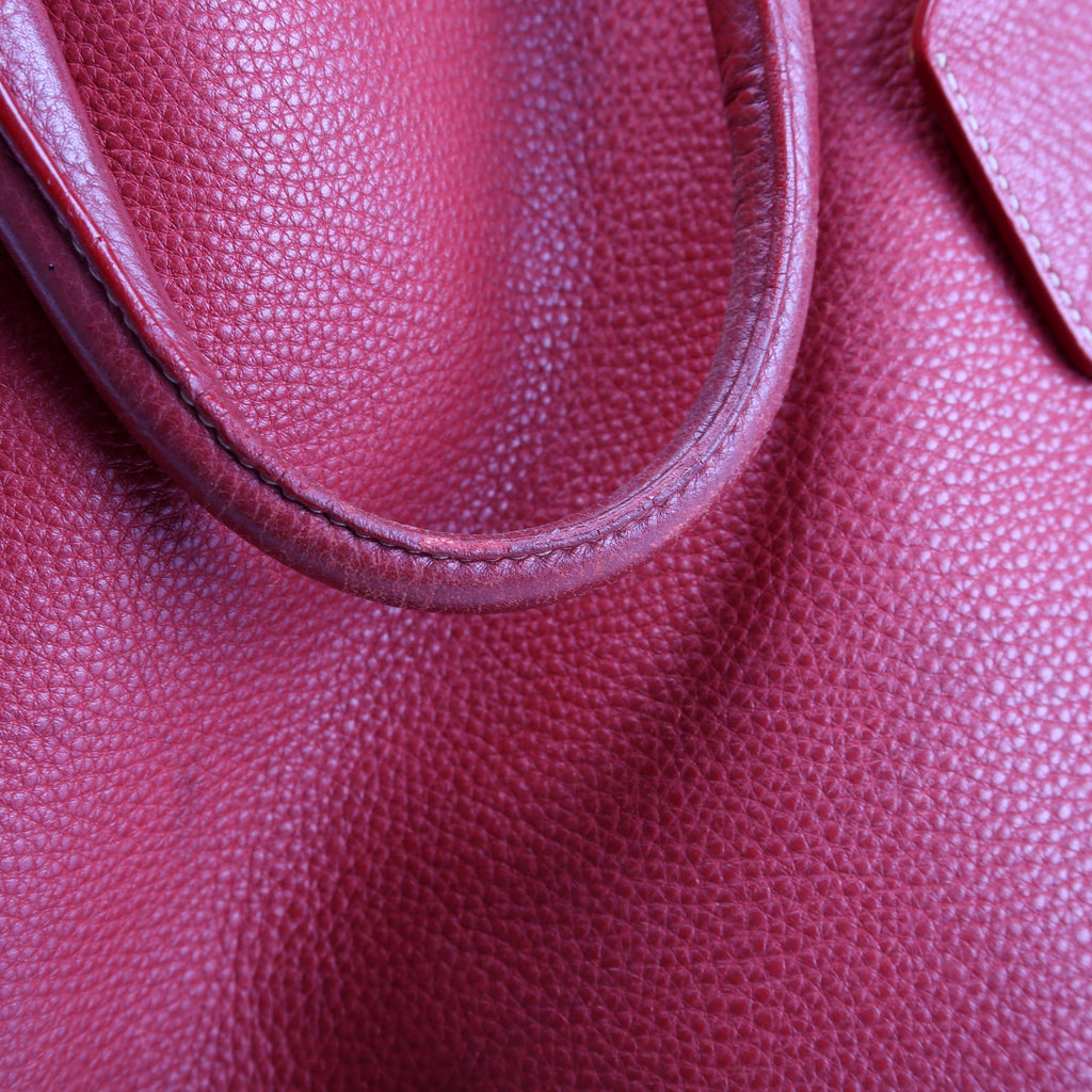 BN1713 Soft Calf Large Shopping Tote Red