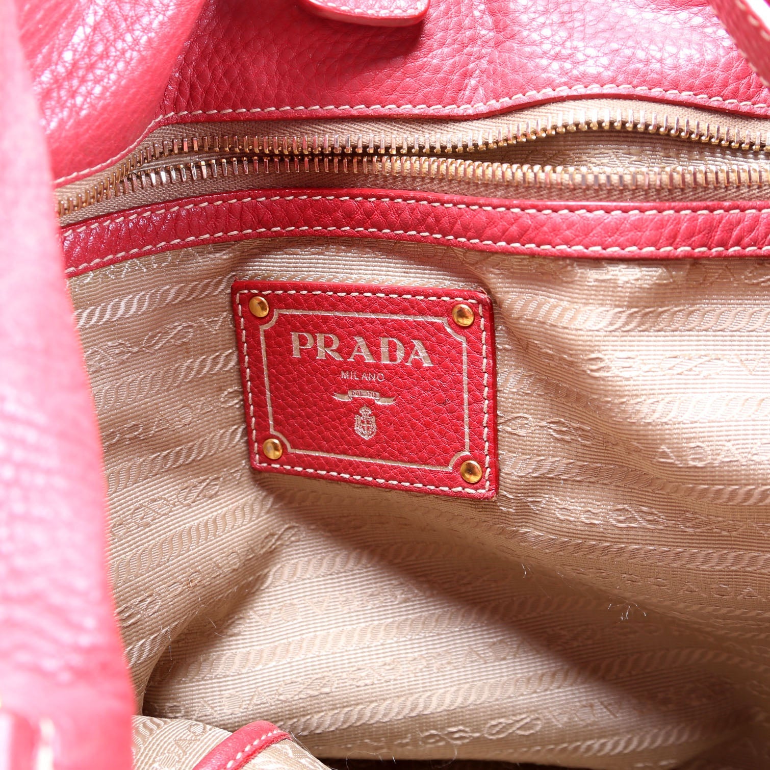 BN1713 Soft Calf Large Shopping Tote Red