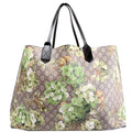 368568 GG Blooms Reverse Medium Tote Beige/Green/Black