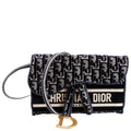 Slim Saddle Belt Bag Velvet Oblique Navy/Beige