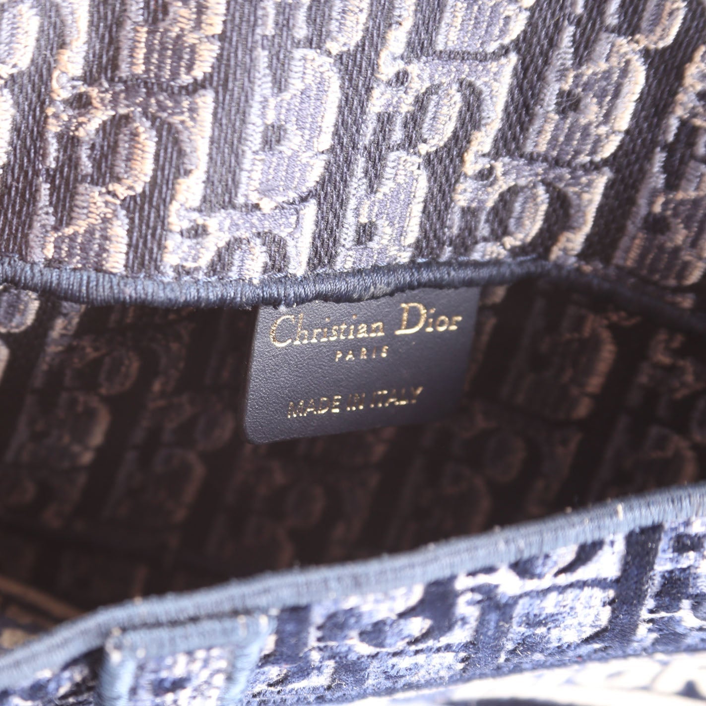 Slim Saddle Belt Bag Velvet Oblique Navy/Beige