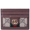 523159 Ophidia GG Card Case Brown