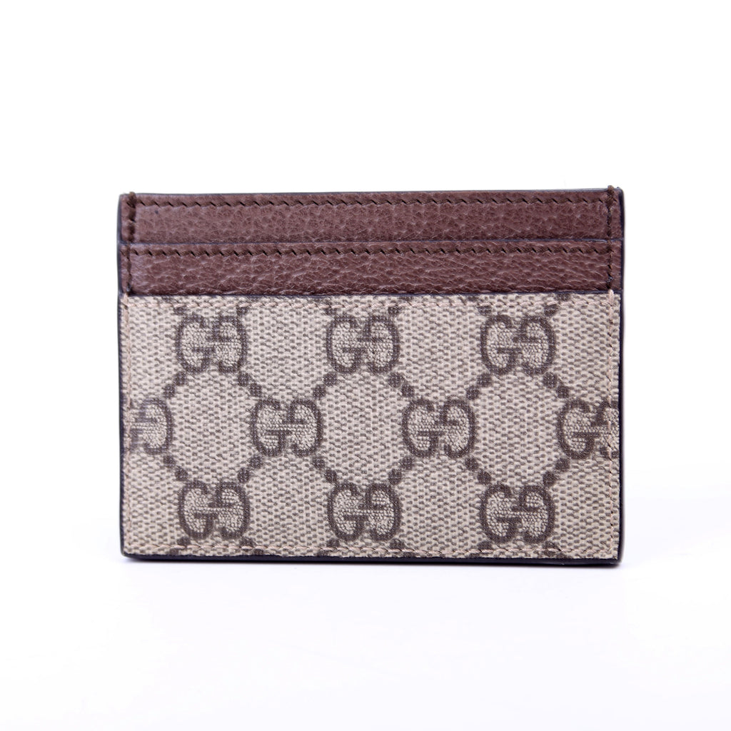 523159 Ophidia GG Card Case Brown