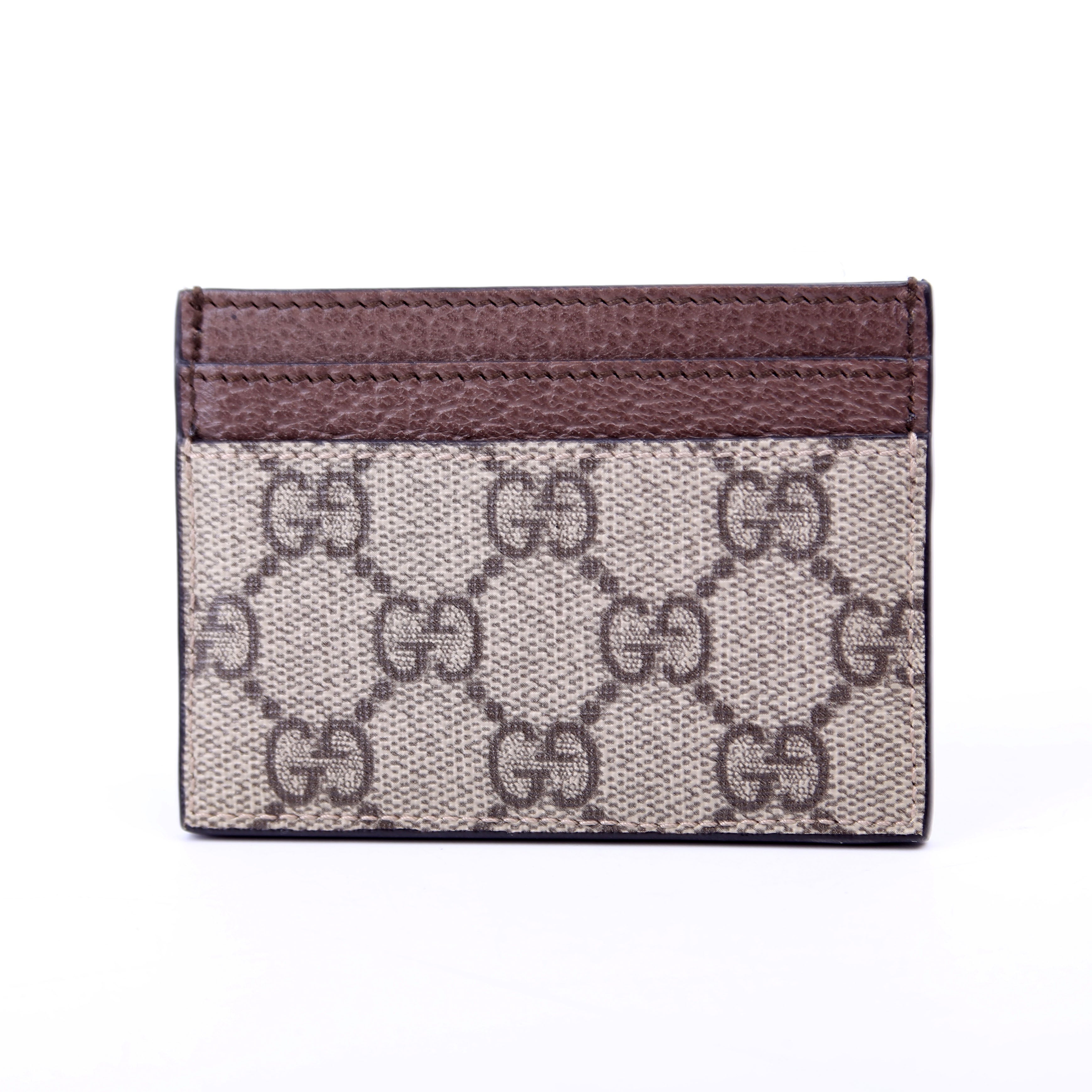 523159 Ophidia GG Card Case Brown