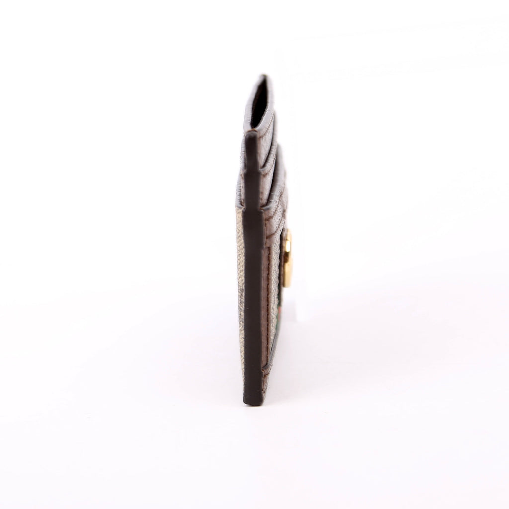 523159 Ophidia GG Card Case Brown