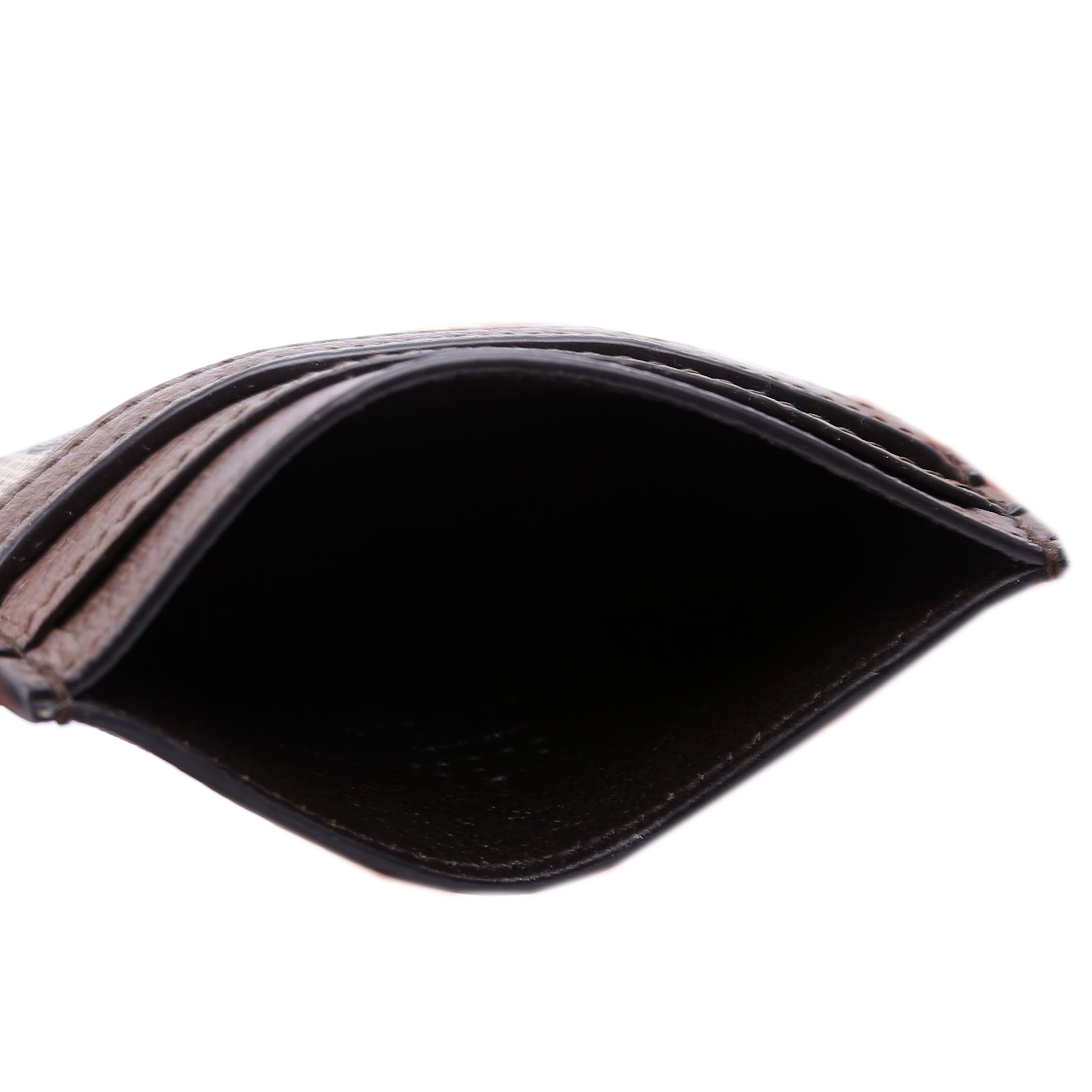 523159 Ophidia GG Card Case Brown