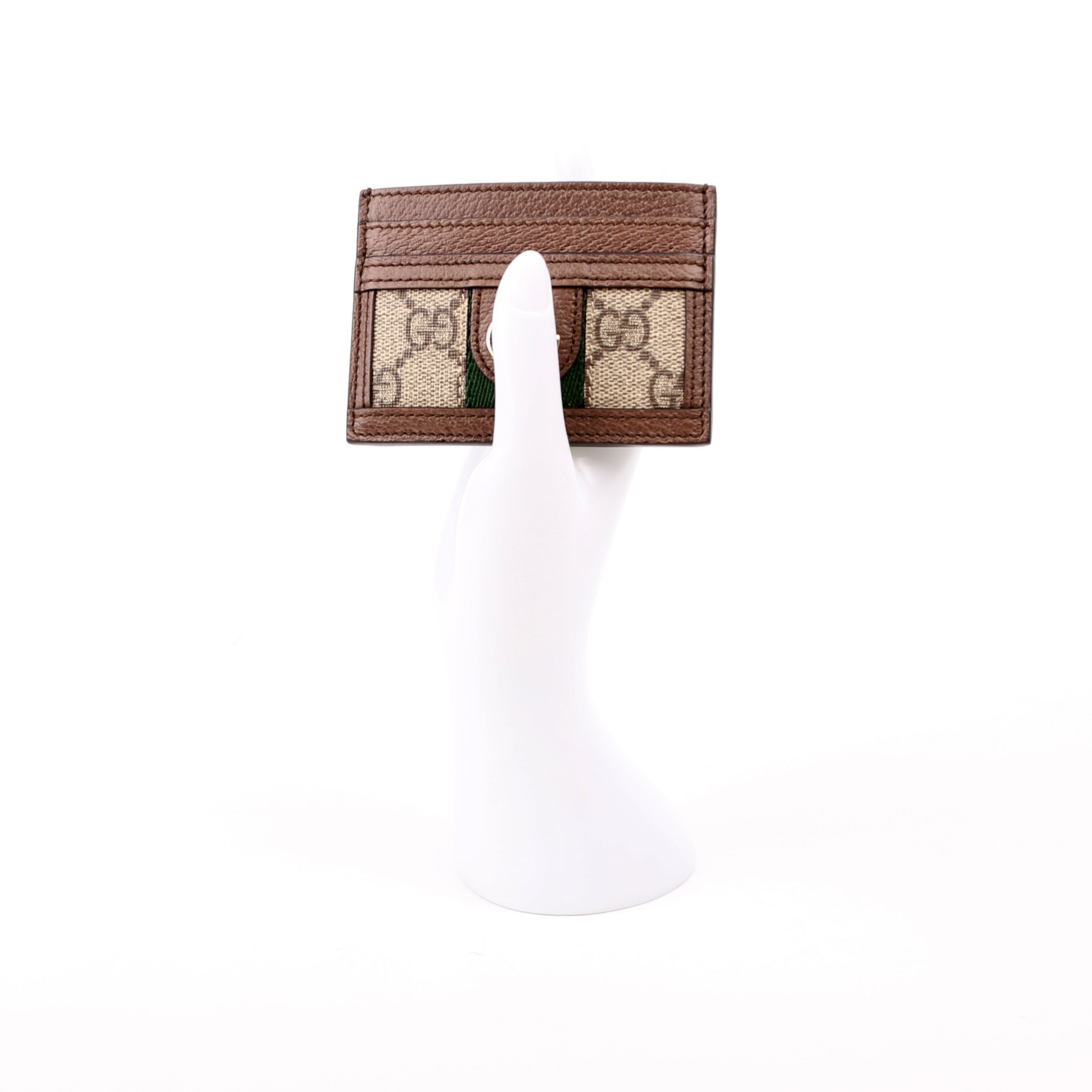 523159 Ophidia GG Card Case Brown