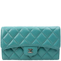 Classic Flap Wallet Long Lambskin Teal