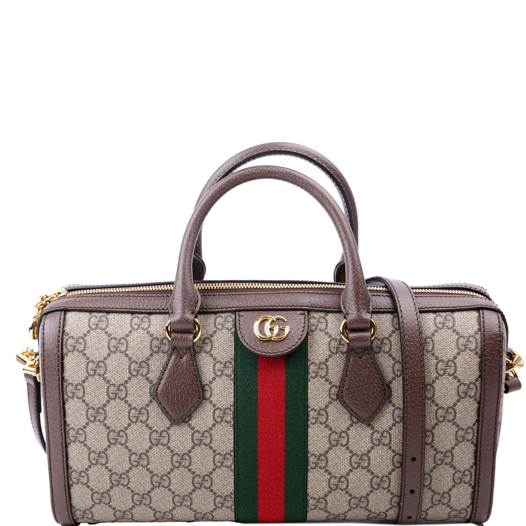 Gucci 524532 GG Supreme Ophidia Boston Medium Brown