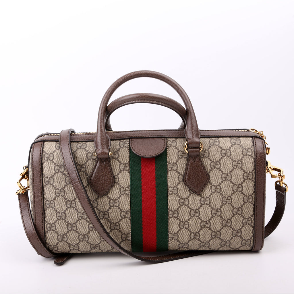Gucci 524532 GG Supreme Ophidia Boston Medium Brown