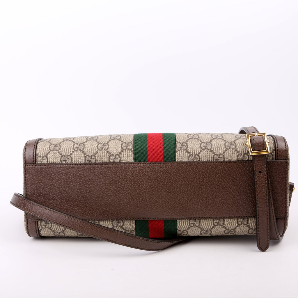 Gucci 524532 GG Supreme Ophidia Boston Medium Brown
